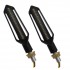GloboStar® 81757 ΣΕΤ 2 x Φλάς Μοτοσυκλέτας Universal Knife LED SMD 5050 5W DC 12V 2 Λειτουργιών Λευκό 6000K για Φώτα Ημέρας & με Τρεχούμενο Εφέ Φωτισμού Πορτοκαλί για Φλας Αδιάβροχα IP65