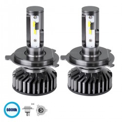 GloboStar® 82022 H4 F2 Line KIT Βασικού Φωτισμού Αυτοκινήτου & Φορτηγού 3rd Generation Can-Bus Series LED CREE CXB COB 30/60W 7000lm DC 12V Αδιάβροχο IP65 Ψυχρό Λευκό 6000K