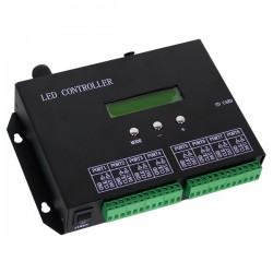 LED Digital RGB Controller DMX512 T8000PRO H803SA 8000 IC με Κάρτα SD Professional Series 5v - 12v - 24v GloboStar 88771