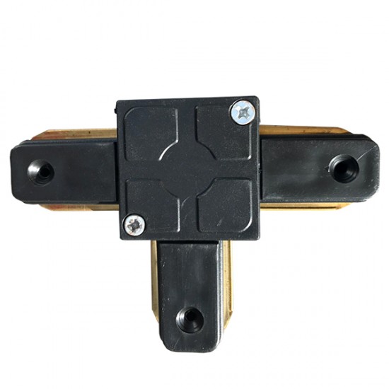 Μονοφασικός Connector 2 Καλωδίων Συνδεσμολογίας Ταφ (Τ) για Μαύρη Ράγα Οροφής GloboStar 93025