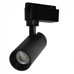 Μονοφασικό Bridgelux COB LED Μάυρο Φωτιστικό Σποτ Ράγας 10W 230V 1250lm 30° Φυσικό Λευκό 4500k GloboStar 93094
