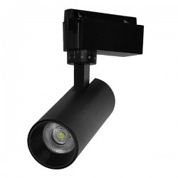 Μονοφασικό Bridgelux COB LED Μάυρο Φωτιστικό Σποτ Ράγας 10W 230V 1300lm 30° Ψυχρό Λευκό 6000k GloboStar 93095
