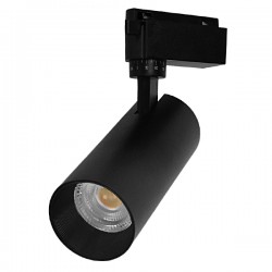 Μονοφασικό Bridgelux COB LED Μάυρο Φωτιστικό Σποτ Ράγας 20W 230V 2400lm 30° Θερμό Λευκό 3000k GloboStar 93102