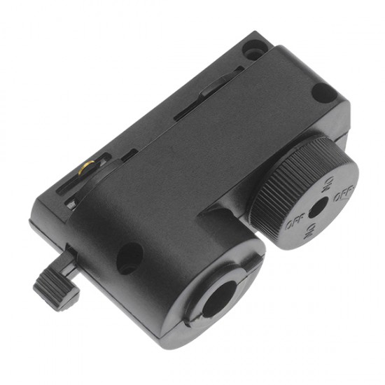 Μονοφασικός Connector 2 Καλωδίων Αντάπτορας Κρέμασης Φωτιστικών για Μαύρη Ράγα Οροφής GloboStar 93121