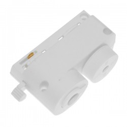 Μονοφασικός Connector 2 Καλωδίων Αντάπτορας Κρέμασης Φωτιστικών για Λευκή Ράγα Οροφής GloboStar 93122