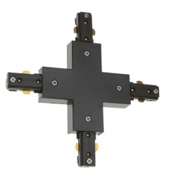 Διφασικός Connector 3 Καλωδίων Συνδεσμολογίας Cross (+) για Μαύρη Ράγα Οροφής GloboStar 93136