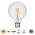 GloboStar® 99009 Λάμπα LED Long Filament E27 G95 Γλόμπος 4W 400lm 360° AC 220-240V IP20 Φ9.5 x Υ13.5cm Θερμό Λευκό 2700K με Διάφανο Γυαλί - Dimmable - 3 Years Warranty