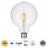 GloboStar® 99012 Λάμπα LED Long Filament E27 G125 Γλόμπος 4W 400lm 360° AC 220-240V IP20 Φ12.5 x Υ18cm Θερμό Λευκό 2700K με Διάφανο Γυαλί - Dimmable - 3 Years Warranty