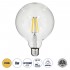 GloboStar® 99013 Λάμπα LED Long Filament E27 G125 Γλόμπος 8W 800lm 360° AC 220-240V IP20 Φ12.5 x Υ18cm Θερμό Λευκό 2700K με Διάφανο Γυαλί - Dimmable - 3 Years Warranty