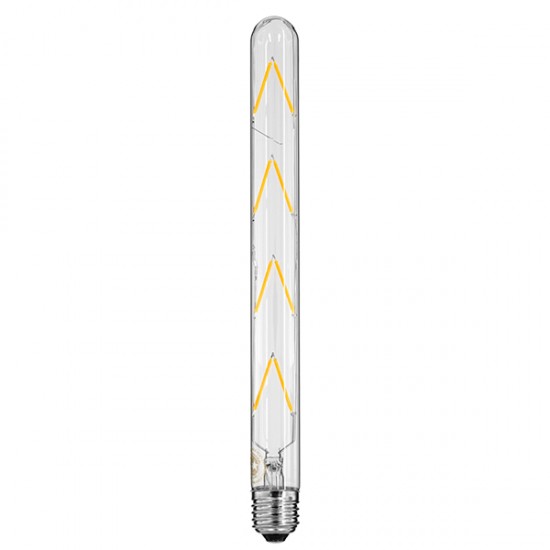 GloboStar® 99020 Λάμπα LED Long Filament E27 T30 Σωλήνας 8W 800lm 360° AC 220-240V IP20 Φ3 x Υ30cm Θερμό Λευκό 2700K με Διάφανο Γυαλί - Dimmable - 3 Years Warranty