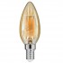 GloboStar® 99031 Λάμπα LED Long Filament E14 C35 Κεράκι 4W 350lm 360° AC 220-240V IP20 Φ3.5 x Υ10.5cm Ultra Θερμό Λευκό 2200K με Μελί Γυαλί Dimmable - 3 Χρόνια Εγγύηση