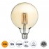 GloboStar® 99044 Λάμπα LED Long Filament E27 G125 Γλόμπος 12W 1080lm 360° AC 220-240V IP20 Φ12.5 x Υ18cm Ultra Θερμό Λευκό 2200K με Μελί Γυαλί - Dimmable - 3 Years Warranty