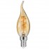 GloboStar® 99134 Λάμπα E14 C35T Κεράκι LED SOFT SPIRAL FILAMENT 4W 320 lm 320° AC 85-265V Φλόγα Flame Edison Retro με Μελί Γυαλί Ultra Θερμό Λευκό 2200 K Dimmable