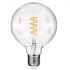 GloboStar® 99137 Λάμπα LED  Soft S Spiral Filament E27 G125 Γλόμπος 4W 300lm 360° AC 220-240V IP20 Φ12.5 x Υ18cm Θερμό Λευκό 2700K με Διάφανο Γυαλί Dimmable - 3 Χρόνια Εγγύηση