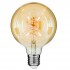 GloboStar® 99138 Λάμπα LED Soft S Spiral Filament E27 G125 Γλόμπος 4W 280lm 360° AC 220-240V IP20 Φ12.5 x Υ18cm Ultra Θερμό Λευκό 2200K με Μελί Γυαλί - Dimmable - 3 Years Warranty