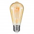 GloboStar® 99141 Λάμπα LED Soft T Spiral Filament E27 ST64 Αχλάδι 4W 280lm 360° AC 220-240V IP20 Φ6.4 x Υ14cm Ultra Θερμό Λευκό 2200K με Μελί Γυαλί Dimmable - 3 Χρόνια Εγγύηση