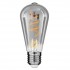 GloboStar® 99145 Λάμπα LED Soft S Spiral Filament E27 ST64 Αχλάδι 4W 280lm 360° AC 220-240V IP20 Φ6.4 x Υ14cm Θερμό Λευκό 2700K με Φιμέ Γυαλί Dimmable - 3 Χρόνια Εγγύηση