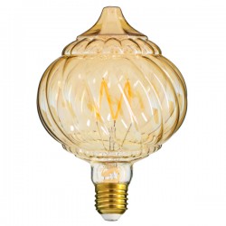 GloboStar® 99163 Λάμπα LED Zig Long Filament E27 A120 ACORN Γλόμπος 4W 360lm 360° AC 220-240V IP20 Φ12 x Υ17cm Ultra Θερμό Λευκό 2200K με Μελί Γυαλί - Dimmable - 3 Years Warranty