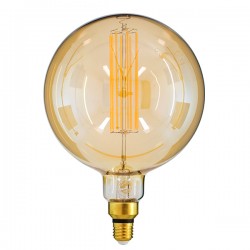 GloboStar® 99165 Λάμπα LED Long Filament E27 G200 PITAYAS Γλόμπος 8W 720lm 360° AC 220-240V IP20 Φ20 x Υ30cm Ultra Θερμό Λευκό 2200K με Μελί Γυαλί - Dimmable - 3 Χρόνια Εγγύηση