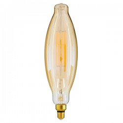GloboStar® 99167 Λάμπα LED Long Filament E27 3.5K AVOCADOS Γλόμπος 8W 650lm 360° AC 220-240V IP20 Φ12 x Υ44cm Ultra Θερμό Λευκό 2200K με Μελί Γυαλί Dimmable - 3 Χρόνια Εγγύηση