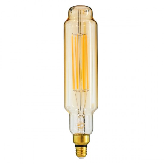GloboStar® 99168 Λάμπα LED Long Filament E27 BTT80 BANANAS Γλόμπος 8W 720lm 360° AC 220-240V IP20 Φ7.8 x Υ34.5cm Ultra Θερμό Λευκό 2200K με Μελί Γυαλί - Dimmable - 3 Χρόνια Εγγύηση
