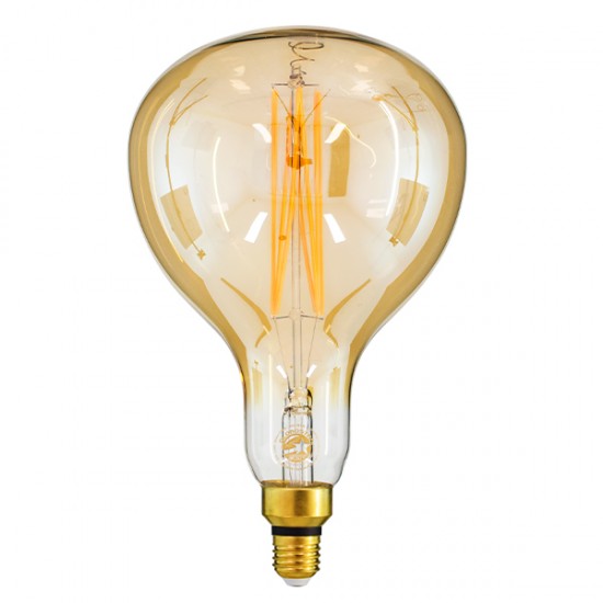 GloboStar® 99169 Λάμπα LED Long Filament E27 ER180 PAPAYAS Γλόμπος 8W 720lm 360° AC 220-240V IP20 Φ18 x Υ30cm Ultra Θερμό Λευκό 2200K με Μελί Γυαλί - Dimmable - 3 Years Warranty