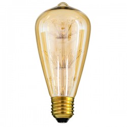 GloboStar® 99202 Λάμπα E27 ST64 MTX Pear DIODE HP LED String 3W 300 lm 320° AC 85-265V Edison Retro με Μελί Γυαλί Ultra Θερμό Λευκό 2200 K