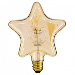GloboStar® 99207 Λάμπα LED MTX Diode HP E27 S125 STAR Γλόμπος 1W 70lm 360° AC 220-240V IP20 Μ15 x Π6 x Υ16cm Ultra Θερμό Λευκό 2200K με Μελί Γυαλί - 3 Χρόνια Εγγύηση