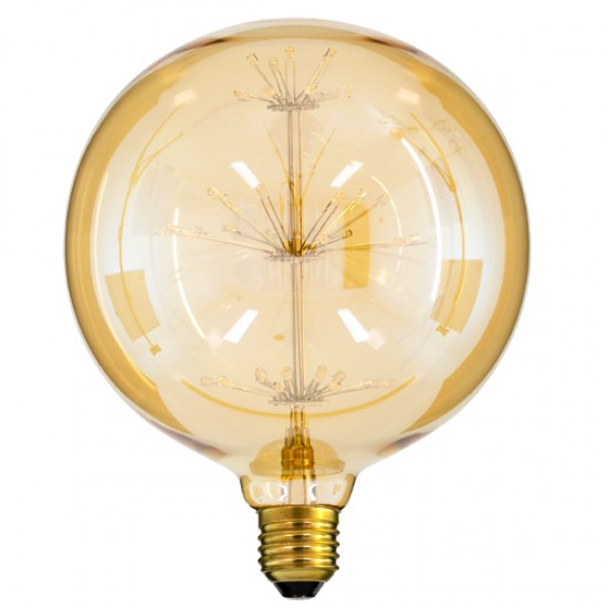 GloboStar® 99210 Λάμπα LED MTX Diode HP E27 BLL150 MTX BALLOON Γλόμπος 1.6W 140lm 360° AC 220-240V IP20 Φ15 x Υ19.5cm Ultra Θερμό Λευκό 2200K με Μελί Γυαλί - 3 Χρόνια Εγγύηση