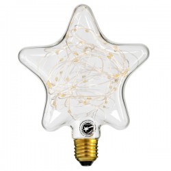 GloboStar® 99224 Λάμπα E27 DSC125 Deco Star SMD LED Copper String 2W 160 lm 320° AC 85-265V Edison Retro με Διάφανο Γυαλί Θερμό Λευκό 2700 K