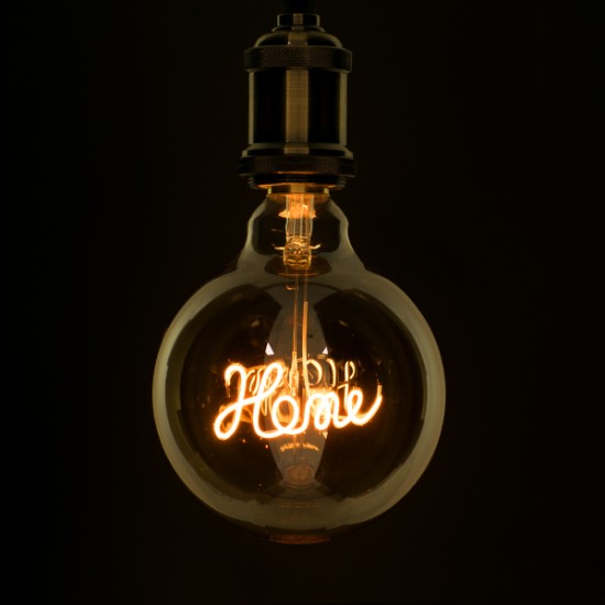 GloboStar® 99254 Λάμπα LED Ultra Thin Soft S Spiral Letter Filament E27 G125 HOME Γλόμπος 2.4W 204lm 360° AC 220-240V IP20 Φ12.5 x Υ18cm Ultra Θερμό Λευκό 2200K με Μελί Γυαλί - Dimmable - 3 Years Warranty