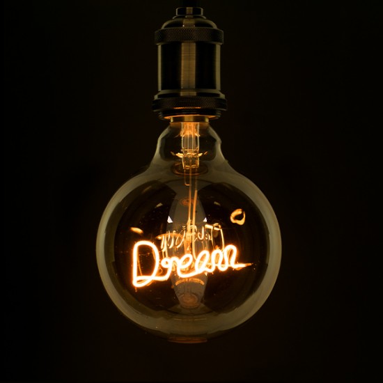 GloboStar® 99255 Λάμπα LED Ultra Thin Soft S Spiral Letter Filament E27 G125 DREAM Γλόμπος 2.4W 204lm 360° AC 220-240V IP20 Φ12.5 x Υ18cm Ultra Θερμό Λευκό 2200K με Μελί Γυαλί - Dimmable - 3 Years Warranty