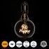 GloboStar® 99258 Λάμπα LED Ultra Thin Soft S Spiral Letter Filament E27 G125 BE HAPPY Γλόμπος 4W 340lm 360° AC 220-240V IP20 Φ12.5 x Υ18cm Ultra Θερμό Λευκό 2200K με Διάφανο Γυαλί - Dimmable - 3 Years Warranty