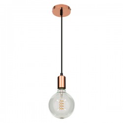 GloboStar® DOUITO 99422 Μοντέρνο Κρεμαστό Φωτιστικό Οροφής Ανάρτηση Μονόφωτο 1 x E27 AC220-240V με 1m Καλώδιο - Φ4 x Υ110cm - Χάλκινο - 5 Years Warranty