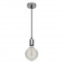 GloboStar® DOUITO 99423 Μοντέρνο Κρεμαστό Φωτιστικό Οροφής Ανάρτηση Μονόφωτο 1 x E27 AC220-240V με 1m Καλώδιο - Φ4 x Υ110cm - Χρώμιο Νίκελ - 5 Years Warranty