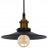 GloboStar® CARAVEL 01042 Vintage Industrial Κρεμαστό Φωτιστικό Οροφής Μονόφωτο Μαύρο Μεταλλικό Καμπάνα Φ36 x Y13cm