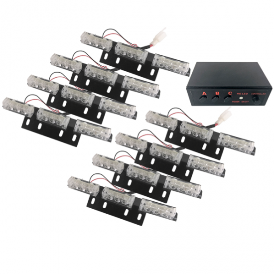 Εξωτερικά Φώτα Οδικής Βοήθειας STROBO LED 8x3 72W 10-30V IP65 Αδιάβροχα Πορτοκαλί GloboStar 88982