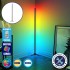 Μοντέρνο Minimal Επιδαπέδιο Μαύρο Φωτιστικό 150cm LED 24 Watt με Ασύρματο Χειριστήριο 2.4G RF & Dimmer RGBW+WW Πολύχρωμο Digital Magic Dot Pixel GloboStar ALIEN Design GLOBO-150-11
