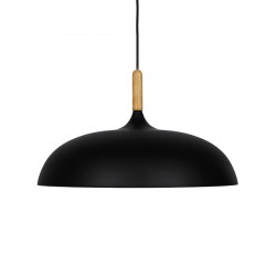 GloboStar® VALLETE BLACK 01258 Μοντέρνο Κρεμαστό Φωτιστικό Οροφής Μονόφωτο 1 x E27 Μαύρο Μεταλλικό Καμπάνα Φ45 x Y27cm