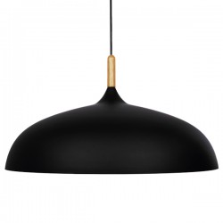 GloboStar® VALLETE BLACK 01259 Μοντέρνο Κρεμαστό Φωτιστικό Οροφής Μονόφωτο 1 x E27 Μαύρο Μεταλλικό Καμπάνα Φ60 x Y35cm